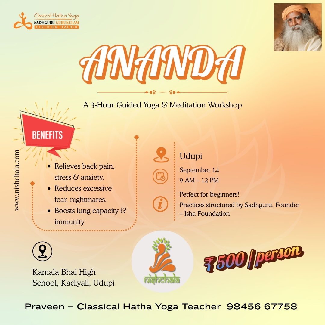 ANANDA – Yoga & Meditation Workshop (Udupi)